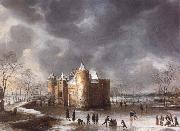 Jan Abrahamsz. Beerstraten The Castle of Muiden in Winter oil painting